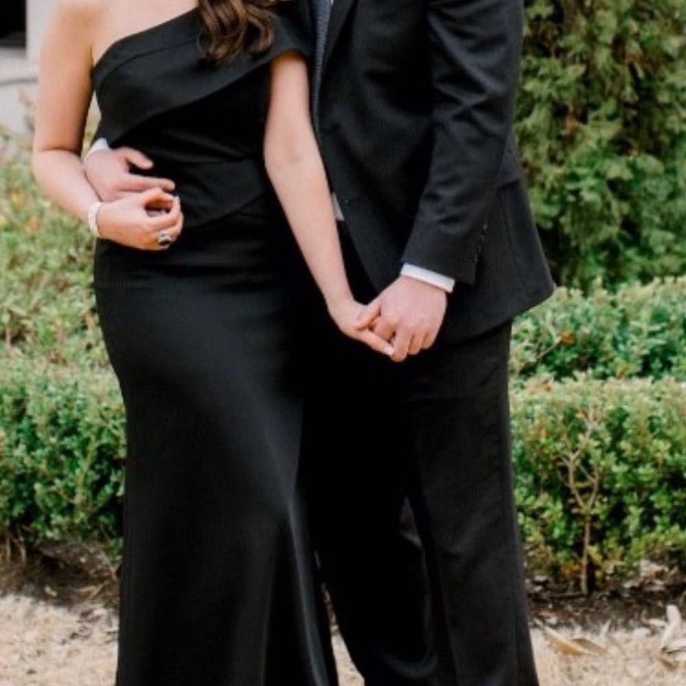 Black one shoulder formal dress BCBG